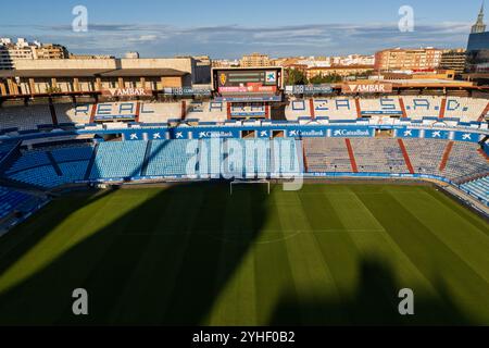 Aus der Vogelperspektive des Stadions La Romareda, derzeit renoviert, Saragossa, Spanien Stockfoto