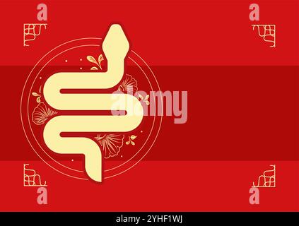 chinesische Schlange, chinesisches Neujahr, Jahr der Schlange Stock Vektor