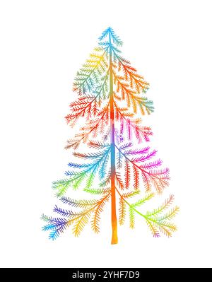 Farbiger Frohe Weihnachten Text, Frohe Weihnachten Hintergrund Vektor, Weihnachtsgruß Karte, Handzeichnung. Nicht AI, Vektorillustrationen. Stock Vektor