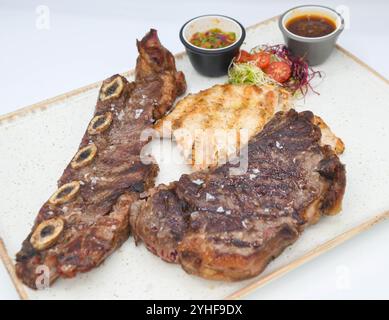 Ausgezeichnete Stücke von hochwertigem Rindfleisch Stockfoto