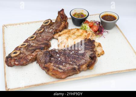 Ausgezeichnete Stücke von hochwertigem Rindfleisch Stockfoto