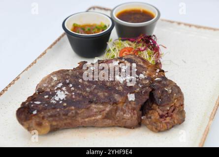 Ausgezeichnete Stücke von hochwertigem Rindfleisch Stockfoto