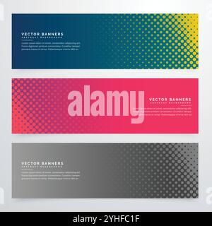 Halbton Stilgruppe Banner Stock Vektor