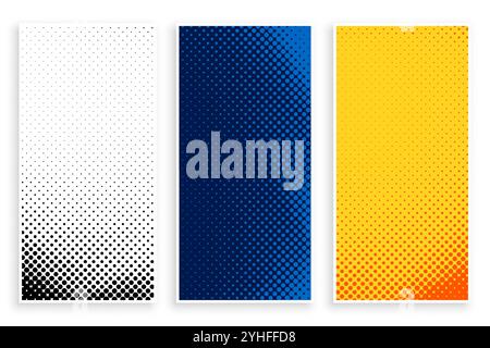 Satz von stilvollen Halftone banner set Design Stock Vektor