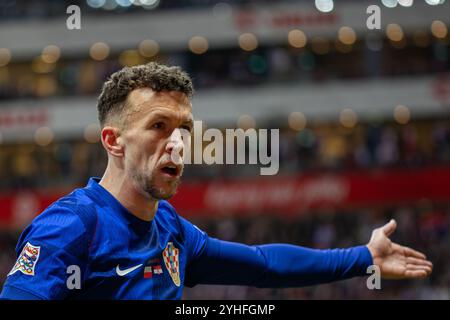 Ivan Perisic aus Kroatien wurde während des Spiels der UEFA Nations League zwischen Polen und Kroatien im PGE Narodowy Stadion gesehen. Stockfoto