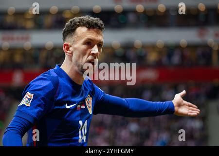 Ivan Perisic aus Kroatien wurde während des Spiels der UEFA Nations League zwischen Polen und Kroatien im PGE Narodowy Stadion gesehen. Stockfoto