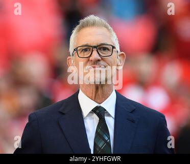 GARY LINEKER TRITT ALS MODERATOR DES SPIELS DES TAGES AM 16. April 2022 IN DEN RUHESTAND – Manchester City gegen Liverpool – FA Cup Halbfinale. Gutschrift: Mark Pain / Stockfoto