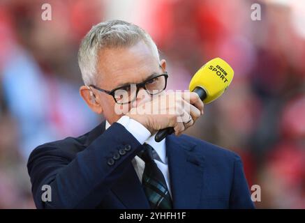 GARY LINEKER TRITT ALS MODERATOR DES SPIELS DES TAGES AM 16. April 2022 IN DEN RUHESTAND – Manchester City gegen Liverpool – FA Cup Halbfinale. Gutschrift: Mark Pain / Stockfoto