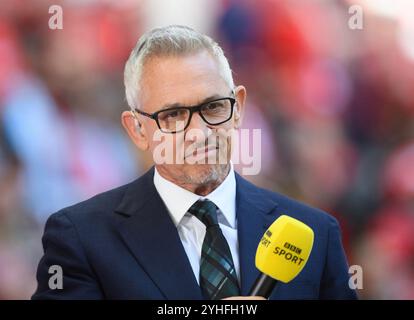 **** DATEIFOTO ***** GARY LINEKER TRITT ALS MODERATOR DES SPIELS DES TAGES AM 16. April 2022 IN DEN RUHESTAND – Manchester City gegen Liverpool – FA Cup Halbfinale. Quelle: Mark Pain/Alamy Live News Stockfoto