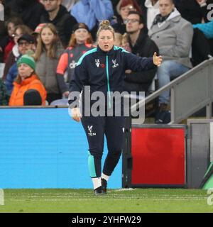 London, Großbritannien. November 2024. Laura Kaminski, Managerin der Crystal Palace Women, während des Women's Super League-Spiels zwischen Crystal Palace Women und Manchester City Women am 3. November 2024 im Selhurst Park, London, England. Foto von Ken Sparks. Nur redaktionelle Verwendung, Lizenz für kommerzielle Nutzung erforderlich. Keine Verwendung bei Wetten, Spielen oder Publikationen eines einzelnen Clubs/einer Liga/eines Spielers. Quelle: UK Sports Pics Ltd/Alamy Live News Stockfoto