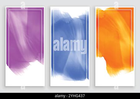 Leere Aquarell banner set Design Stock Vektor