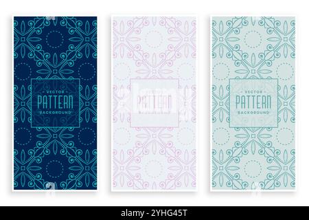Abstrakt floral vintage Banner einstellen Stock Vektor