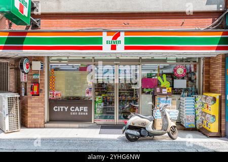 Straßen und Geschäfte in Taipeh, Taiwan Stockfoto