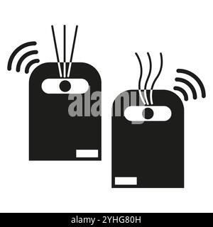 Symbol für Duftdiffusor. Aromadampfgerät. Kabelloser Lufterfrischer. Elektrischer Duftdiffusor. Stock Vektor