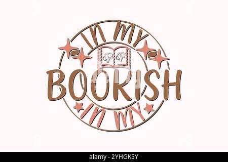 Book Lover SVG T-Shirt-Design Stock Vektor