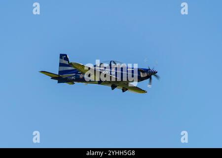 Pilatus PC-21 auf der Air Legend Air Show 2024 in Melun, Frankreich Stockfoto