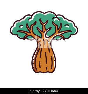 Einfache Vektor-Illustration einer Baobab-Frucht, in einem einfachen und sauberen Stil, geeignet für Lebensmittel und Gesundheit Themen. Flache Illustration der Früchte. Stock Vektor