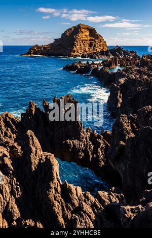 Lavasteinformationen in Porto Moniz, Madeira, Portugal Stockfoto