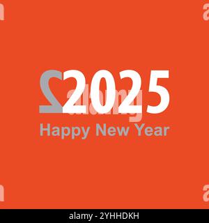 Grußkarte für das neue Jahr 2025. Frohes Neues Jahr 2025. Stock Vektor