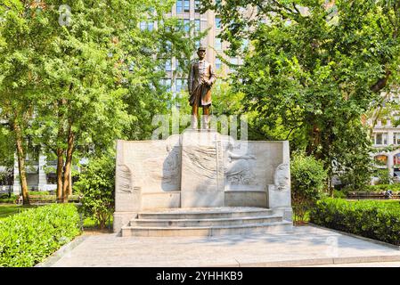 New York, USA - 05. September 2017: Admiral Farragut Denkmal, im Madison Square in Manhattan, New York. Stockfoto