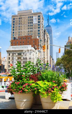 New York, USA - 05. September 2017: Empire State Building ist ein Art-deco-Wolkenkratzer in Midtown Manhattan, New York City. Stockfoto