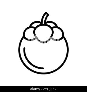 Einfache Vektor-Illustration eines Mangostans, in einem einfachen und sauberen Stil, geeignet für Lebensmittel und Gesundheit Themen. Flache Illustration der Früchte. Stock Vektor
