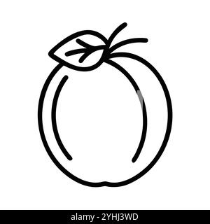 Einfache Vektor-Illustration eines Pfirsichs, in einem einfachen und sauberen Stil, geeignet für Lebensmittel und Gesundheit Themen. Flache Illustration der Früchte. Stock Vektor