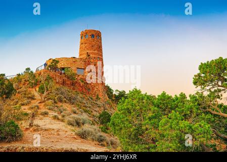 Erstaunlich natürliche geologische Formation - Grand Canyon, Desert View Watchtower, auch als die indischen Wachturm am Desert View bekannt. Stockfoto