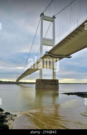 Severn Bridge M48 Highway über den Fluss Großbritannien Stockfoto