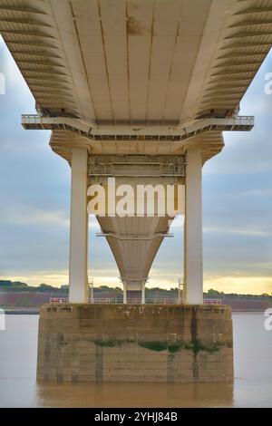 Severn Bridge M48 Highway über den Fluss Großbritannien Stockfoto