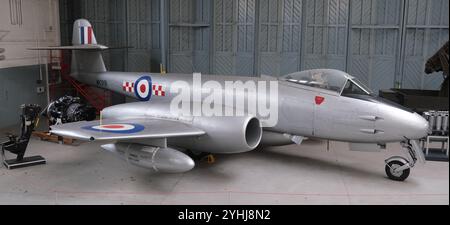 Die Gloster Meteor war der erste britische Jet-Kampfflugzeug und das einzige Jet-Flugzeug der Alliierten, das während des Zweiten Weltkriegs an Kampfeinsätzen teilnahm. Stockfoto