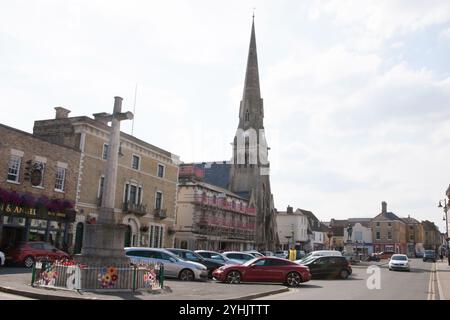 Blick auf Geschäfte in ST Ives, Cambridgeshire in Großbritannien Stockfoto
