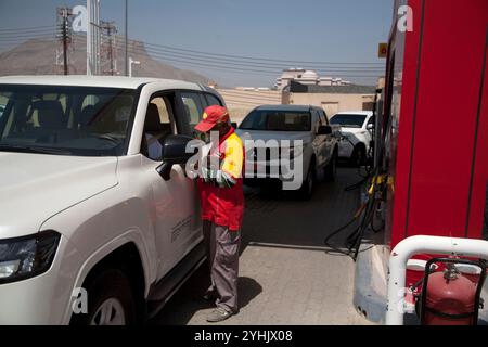 Shell Tankstelle al hamra oman im Nahen Osten Stockfoto