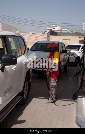 Shell Tankstelle al hamra oman im Nahen Osten Stockfoto