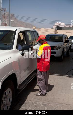 Shell Tankstelle al hamra oman im Nahen Osten Stockfoto