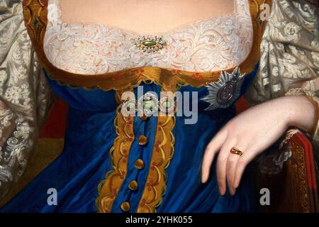 Detail, Prinzessin Charlotte von Wales, (1796-1817), 1817, von George Dawe, National Portrait Gallery, London, Großbritannien Stockfoto