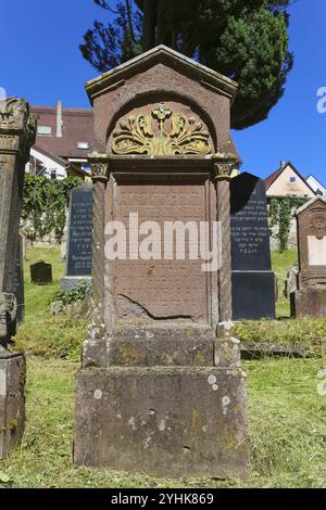 Jüdischer Friedhof Haigerloch, geschaffen 1803, Grabsteine, Inschrift, jüdische Gemeinde, Judentum, Kulturdenkmal, Haigerloch, Zollernalbkreis, Baden-W Stockfoto