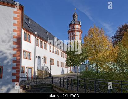 Schloss Ehrenstein, ein gut erhaltenes Renaissanceschloss mit Burggarten. Ohrdruf, Thüringen, Deutschland, Europa Stockfoto