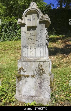 Jüdischer Friedhof Haigerloch, geschaffen 1803, Grabstein, Inschrift, jüdische Gemeinde, Judentum, Kulturdenkmal, Haigerloch, Zollernalbkreis, Baden-Wi¿½ Stockfoto