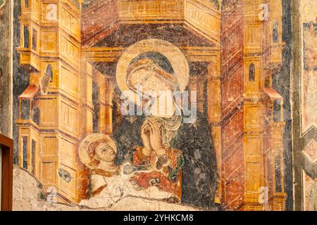 Fresko in der Krypta der Kathedrale Santa Maria Annunziata in Otranto, Apulien, Italien, Europa | Fresko in der Krypta der Kathedrale von Otranto, Otranto, Ita Stockfoto