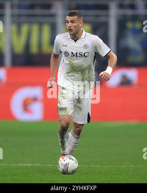 Mailand, Italien. November 2024. Alessandro Buongiorno vom SSC Neapel während des Spiels der Serie A bei Giuseppe Meazza, Mailand. Der Bildnachweis sollte lauten: Jonathan Moscrop/Sportimage Credit: Sportimage Ltd/Alamy Live News Stockfoto