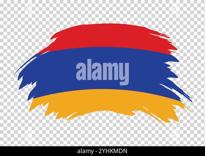 Armenische Flagge mit verstörtem Pinseleffekt auf isoliertem Hintergrund Stock Vektor