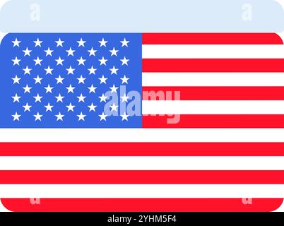 Vektor-Illustration einer Flagge aus der Sammlung amerikanischer Symbole zum Thema Flagge. Eine Feier der amerikanischen Kultur und Identität. Unabhängigkeitstag Stock Vektor
