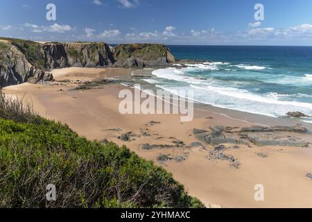 Fischerpfade an der Atlantikküste in Portugal Stockfoto