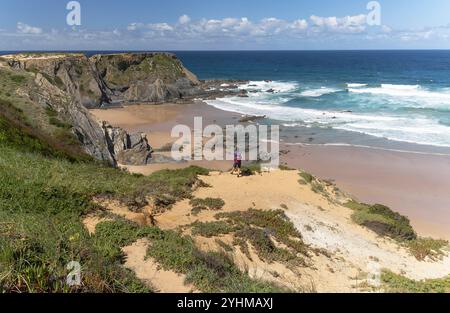 Fischerpfade an der Atlantikküste in Portugal Stockfoto