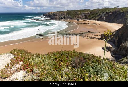 Fischerpfade an der Atlantikküste in Portugal Stockfoto