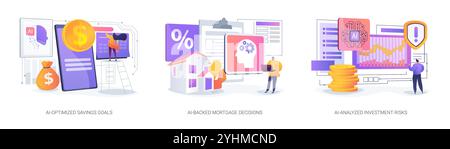 KI-Analyse für abstrakte Konzeptvektorillustrationen von Personal Finance. Stock Vektor