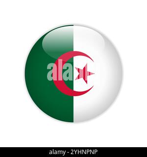 Algerien-Flagge auf Taste Stock Vektor