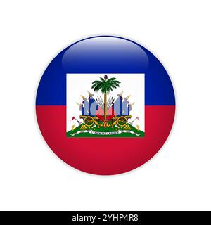Flagge von Haiti Schaltfläche Vektor-Illustration Stock Vektor
