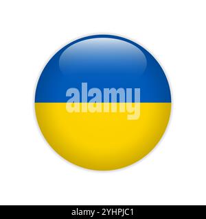 Ukrainische Flagge auf Taste Stock Vektor